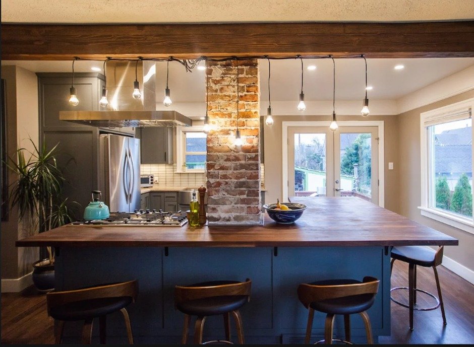 Modern fitted kitchen interior