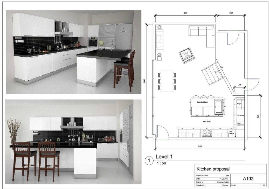 Modern kitchen interior